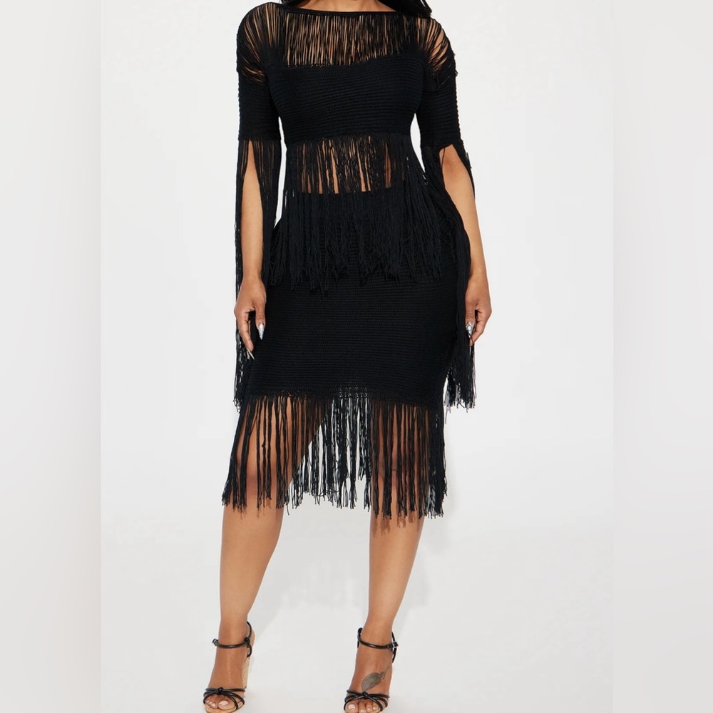 Mimosa Time Fringe Skirt Set